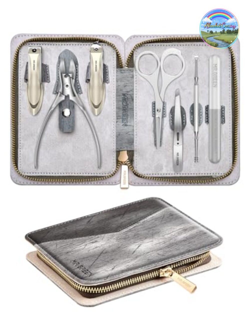 Manicure Set with Nail Clippers, Stainless Steel, Travel Case
